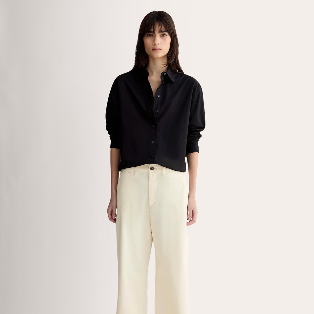 Everlane Women's Wide-Leg Chino Pant in Birch, Size 8, Cotton